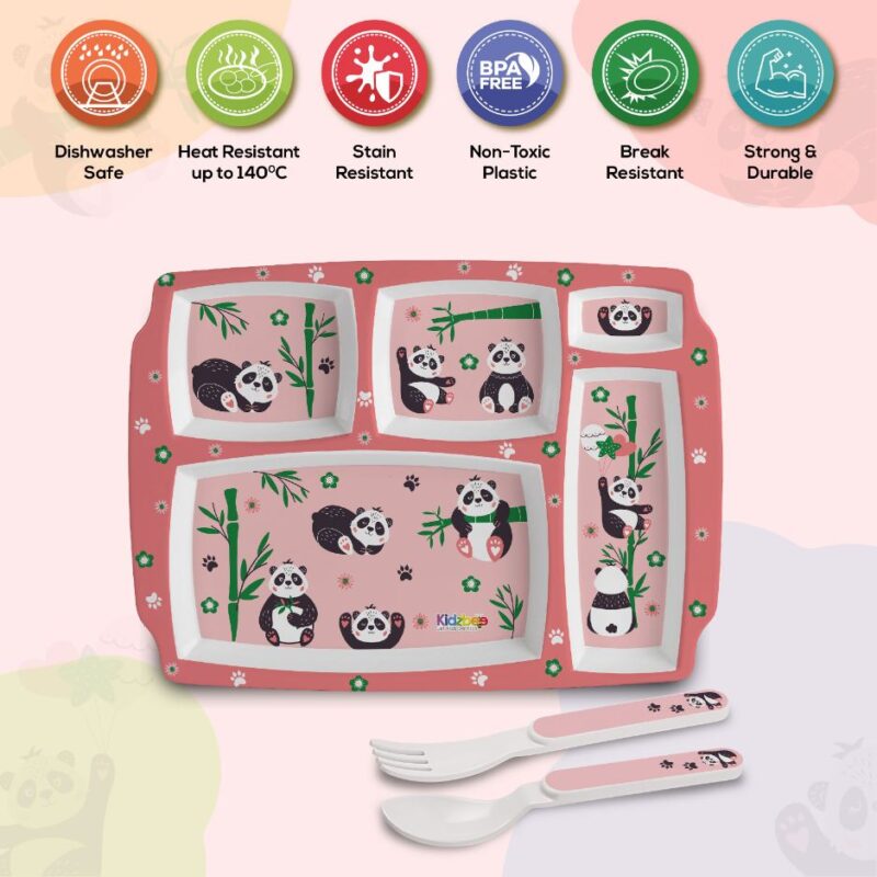 Bamboo Buddies Kids Melamine Meal, Set of 3 - Image 4