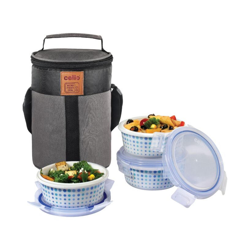 Cool Dots Opalware Lunch Box with Jacket - Image 2