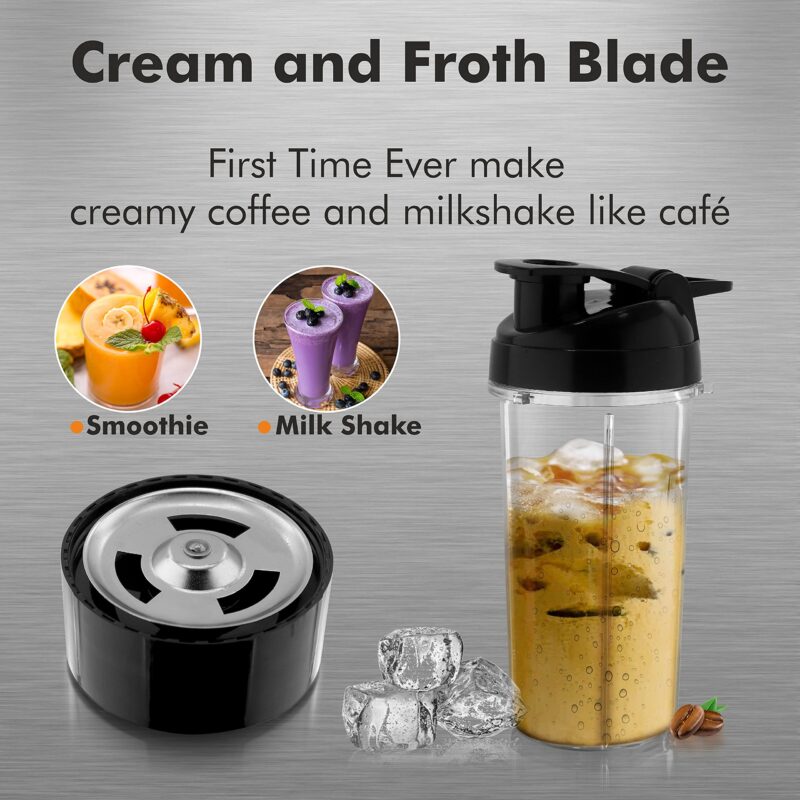 Cookwell Bullet Mixer Grinder (5 Jars, 3 Blades, Silver) - Copper, 600 Watts - 2 Year Warranty - Image 3