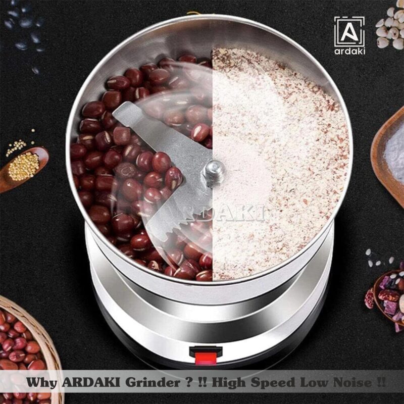 ARDAKI Grinder Machine for Kitchen Mixer Grinder Multi Functional Coffee Herbs Spices Nuts Grain Seasonings Spices Mill Powder Machine Stainless Steel Mixie for Kitchen (Mixer_Grinder_200) - Image 9