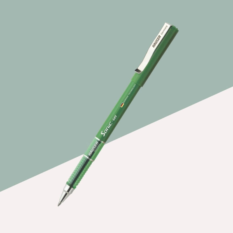 Hauser Sonic Waterproof Gel Pen – Green ( Pack of 1 )