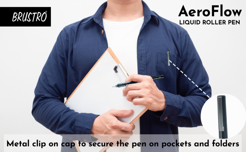 BRUSTRO AeroFlow Liquid Ink Rollerball Pens | Black | 0.5mm, Micro Tip | Pack of 3 | Ideal for Students, Professionals, Office, Exam use, Accurate Smooth Writing, Waterproof, Fade Resistant - Image 10