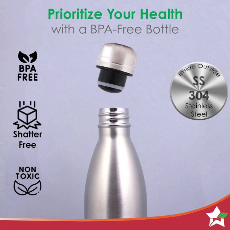 Aqua-Bot, 1000ml, Double Wall Stainless Steel Vacuum Insulated Hot and Cold Flask, Spill & Leak Proof, Silver, 2 Years Warranty - Image 3