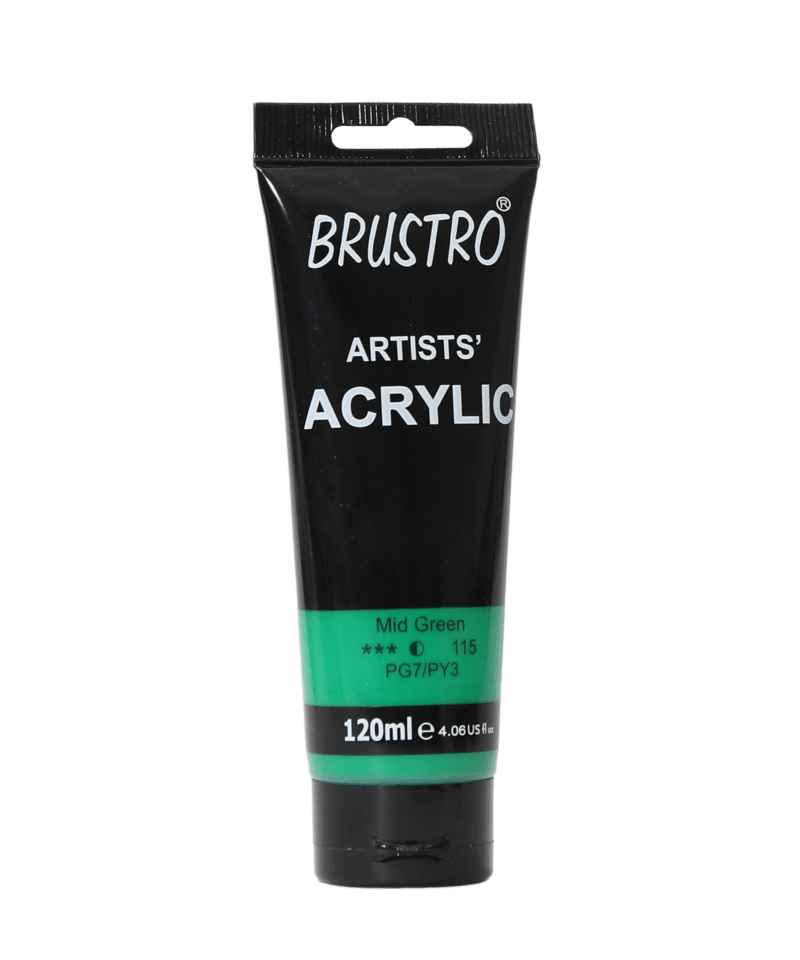 Brustro Arists' Acrylic 120ml Mid Green - Image 3