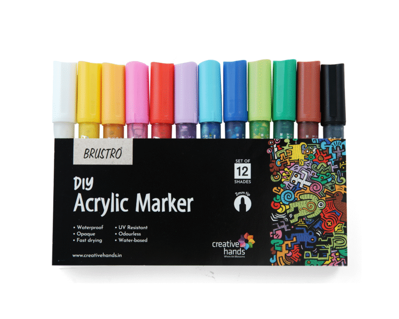 Brustro (DIY) Acrylic Marker Set of 12 Vibrant Colours - Image 6