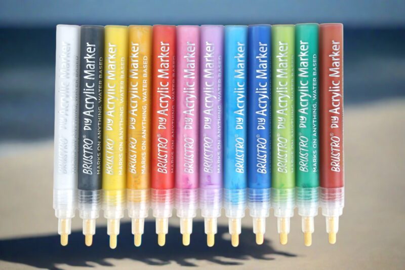 Brustro (DIY) Acrylic Marker Set of 12 Vibrant Colours