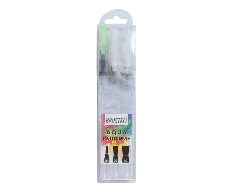Brustro Aqua Squeeze Leak Proof Watercolour Brush Pen Flat, Small,Medium,Large (Assorted) - Pack of 3 - Image 9