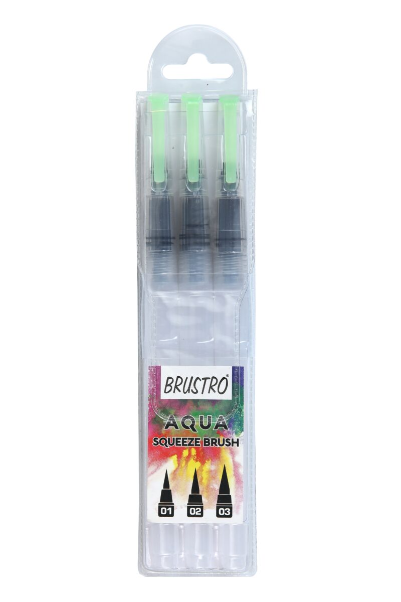 Brustro Aqua Squeeze 25% Cotton CP 200 GSM Leak Proof Watercolour Paper Brush Pen Round (3 5x7 inches, Assorted) - Set of 9 Sheets