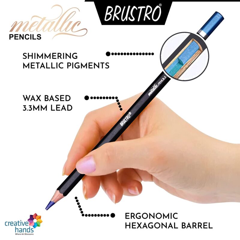 BRUSTRO Artist Metallic Colour Pencil Set of 12