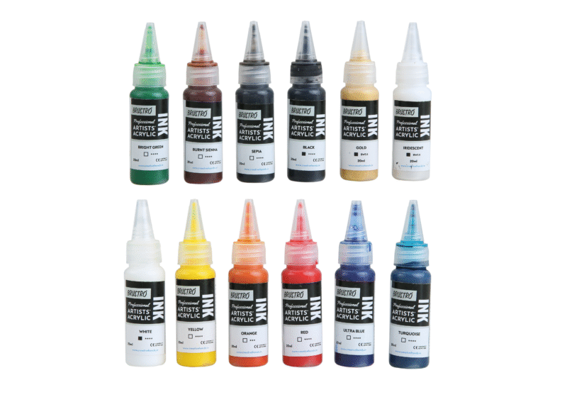 Brustro Professional Artists' Acrylic Ink Set of 12 x 20ml
