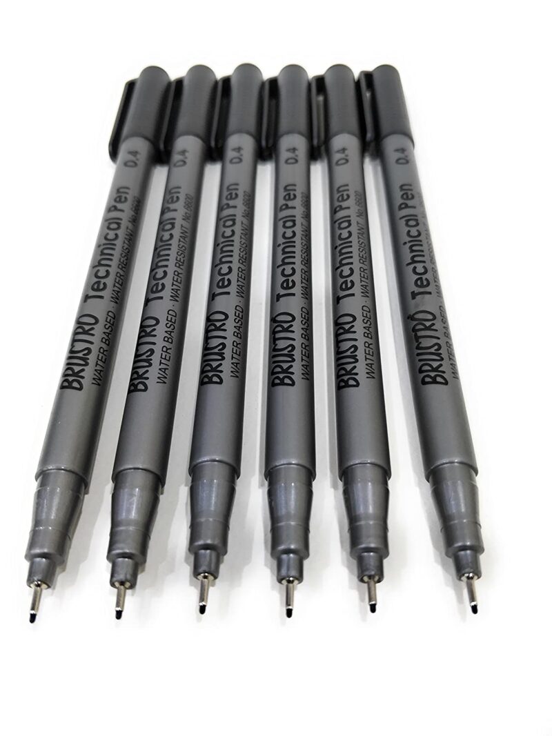 Brustro Technical Pen Black 0.4MM (Pack of 6)
