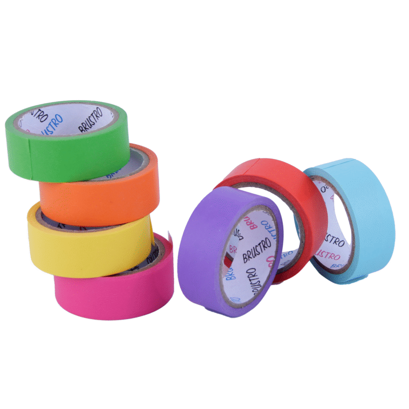 BRUSTRO Neon Burst Washi Tapes | Set of 7 | 15 mm x 5 mtrs | Low Tack Adhesive, Ideal for Scrapbooking, Planners, Card/Gift Wrapping, DIY, Home Decor, Art & Craft Supplies - Image 5