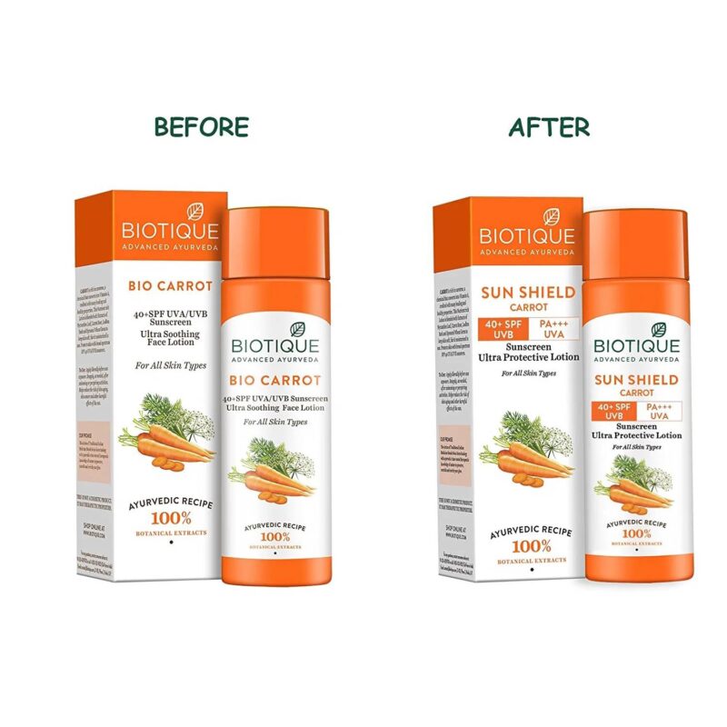 Biotique Sun Shield Carrot 40+ SPF Sunscreen Lotion - Image 12
