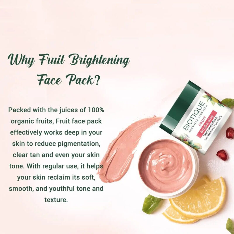 Biotique Fruit Brightening Depigmentation & Tan Removal Face Pack - Image 11