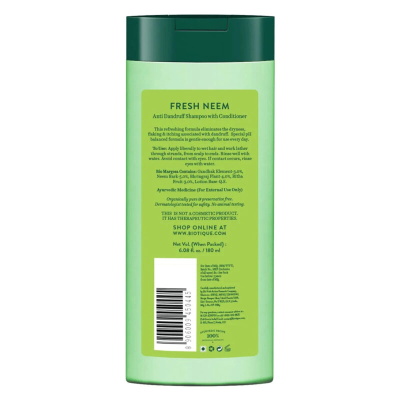 Biotique Fresh Neem Anti-Dandruff Shampoo With Conditioner - Image 4