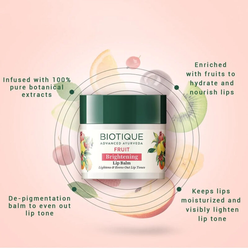 Biotique Fruit Brightening Lip Balm (12 gm) - Image 2
