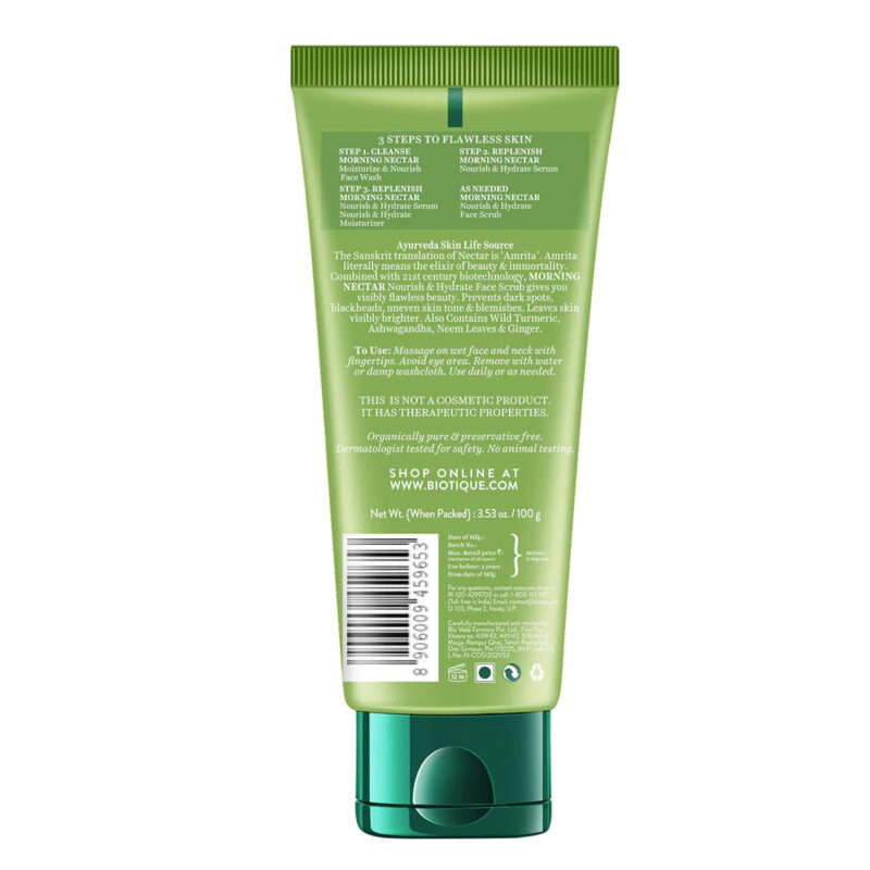 Biotique Morning Nectar Nourish & Hydrate Face Scrub, Prevents Dark Spots - Image 3