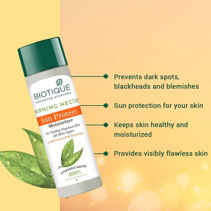 Biotique Morning Nectar Sun Protect Moisturizer, SPF - 30+ - 120 ml - Image 3