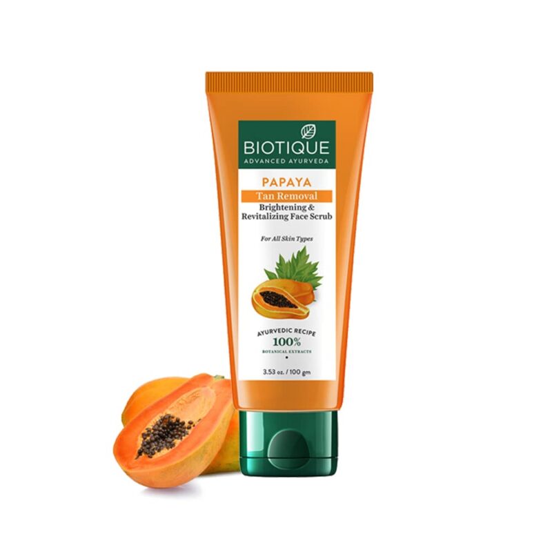 Biotique Papaya Tan Removal Brightening & Revitalizing Face Scrub, for All skin types - Image 6