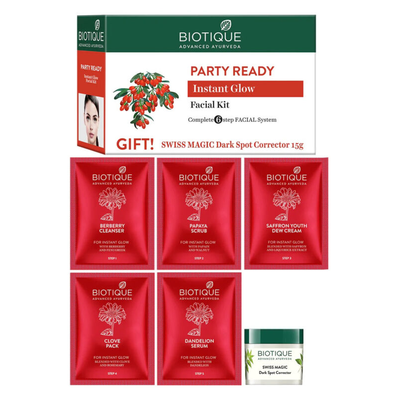Biotique Party Ready Instant Glow Facial Kit - 65 gms - Image 2