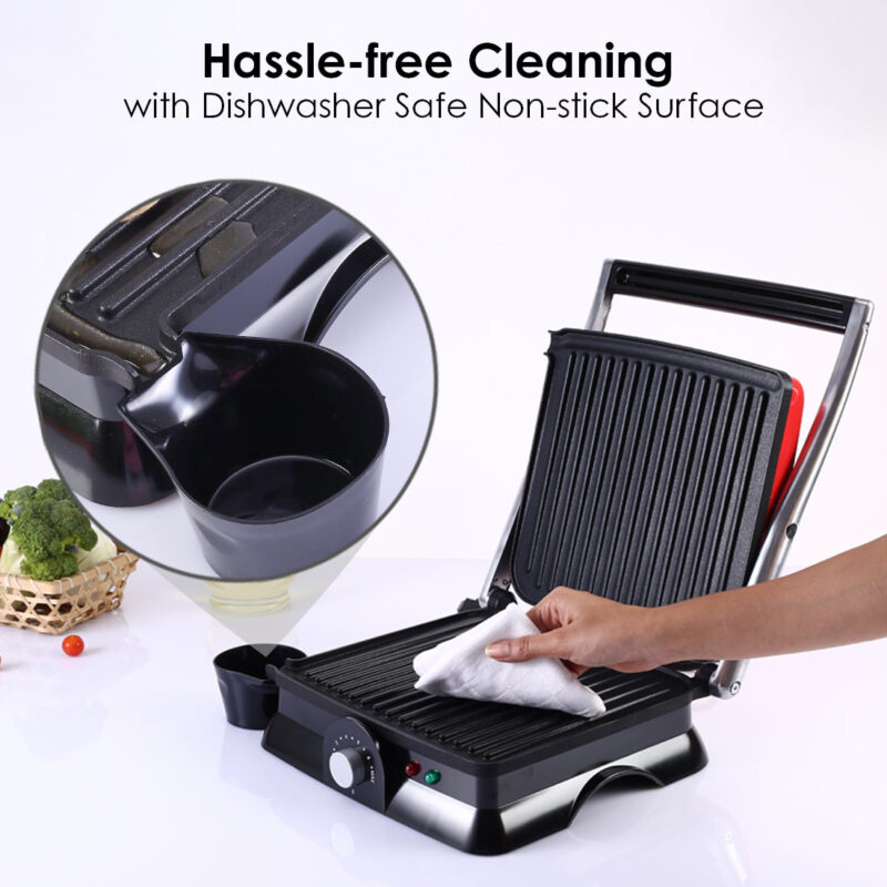 Wonderchef Renewed Sanjeev Kapoor Tandoor Family Size| Crimson Edge Electric Contact Grill & Sandwich Maker| Healthy Non-Stick Coating | LED Indicator| 1 Year Warranty| Red - Image 7