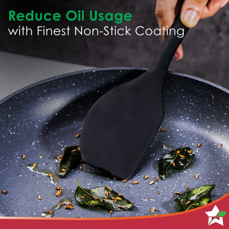 Duralite Die-Cast Non Stick Fry Pan | 24cm | 1.2 L | Grey | 5 Layer Meta-Tuff Non-Stick Coating | Never Loses Shape | Non-Toxic | Cool Touch Handle | PFOA Free | Pure Grade Aluminium | Easy to Clean | 2 Years Warranty - Image 3