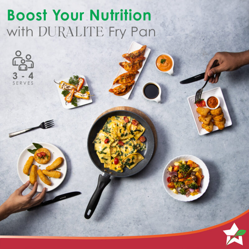 Duralite Die-Cast Non Stick Fry Pan | 24cm | 1.2 L | Grey | 5 Layer Meta-Tuff Non-Stick Coating | Never Loses Shape | Non-Toxic | Cool Touch Handle | PFOA Free | Pure Grade Aluminium | Easy to Clean | 2 Years Warranty - Image 5