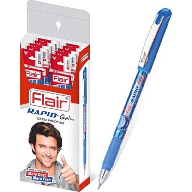 Flair Rapid Gel Pen 10 Pcs Box Set - Blue Ink
