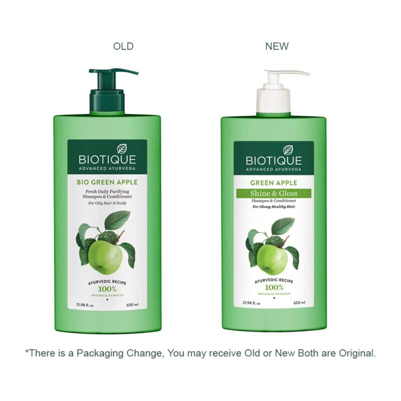 Biotique Green Apple Shine & Gloss Shampoo & Conditioner For Glossy Healthy Hair - Image 11