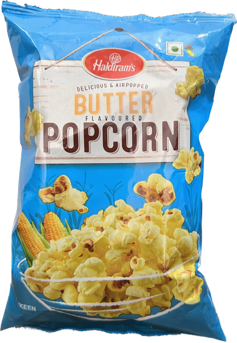 50x Haldiram's Butter Popcorn, Pack of 50 (23g each)
