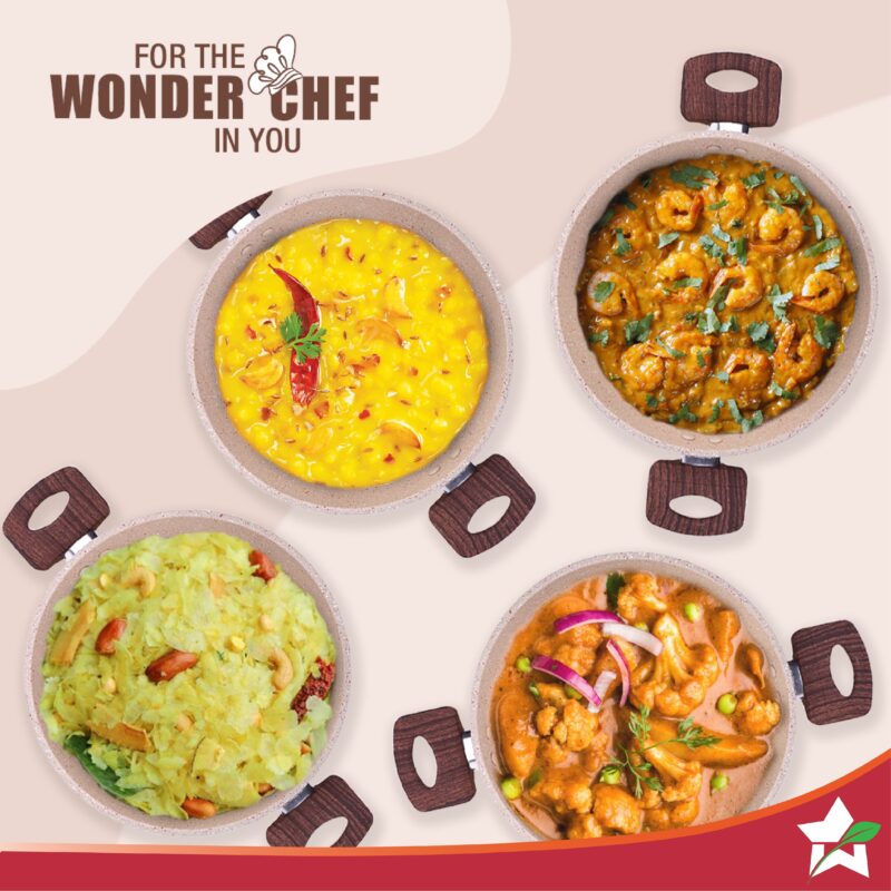 Duralife Die-cast 24 cm Kadhai with lid | 5 Layer Healthy Duramax Non-Stick Coating | Soft Touch Handles | Pure Grade Aluminium | PFOA Free | 2.5 litres | 2 Year Warranty | Ivory - Image 6