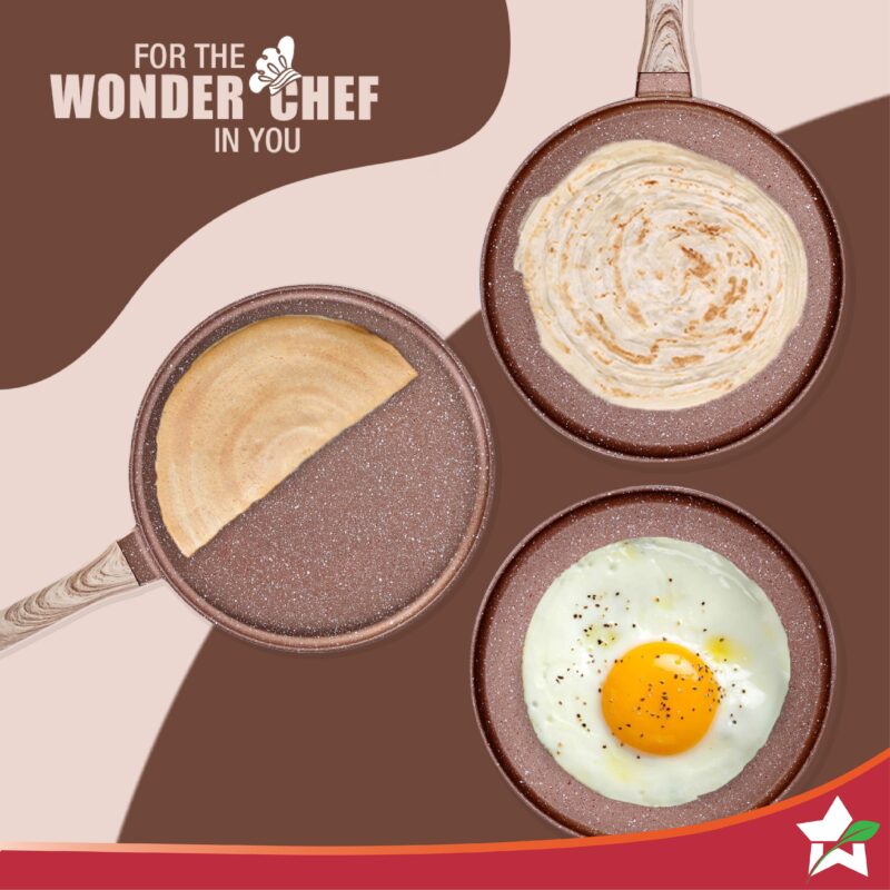 Duralife Die-cast 28 cm Dosa Tawa | 5 Layer Healthy Duramax Non-Stick Coating | Soft Touch Handle | Pure Grade Aluminium | PFOA Free | 2 Year Warranty | Copper - Image 6