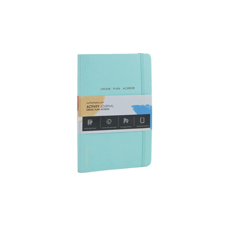Mypaperclip Activity Journal, Featuring Monthly Habit Tracker, Monthly Affirmation Page And Fun Games & Puzzles - Reuled-Activity_Journal_R-Mint