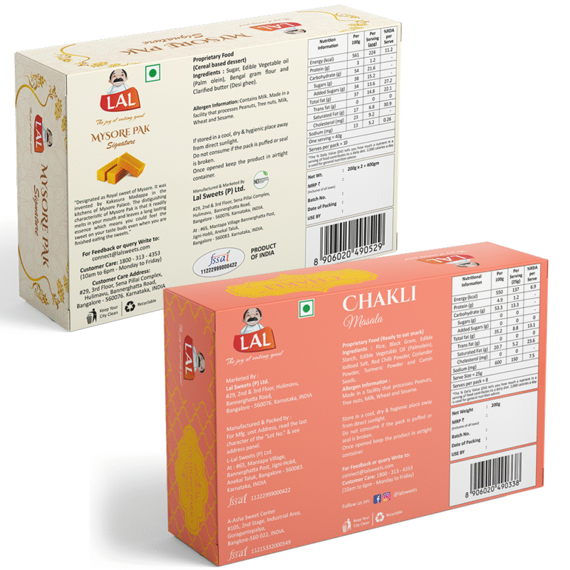 Mysore pak signature 400g and Chakli masala 250g