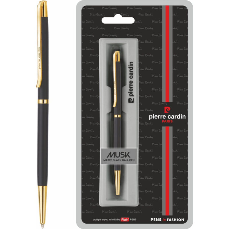 Pierre Cardin Musk Matte Black Finish Exclusive Ball Pen  - Blue, Pack Of 1