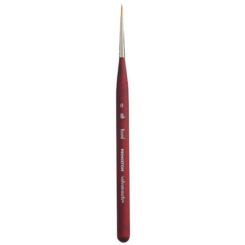 Princeton Velvetouch Short Handle Mini Round Paintbrush (No 0)
