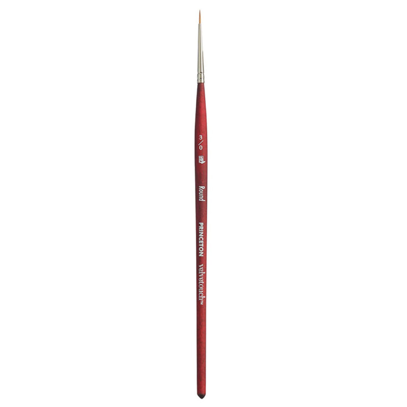 Princeton Velvetouch Short Handle Round Paintbrush (No 3/0)
