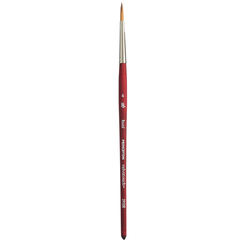 Princeton Velvetouch Short Handle Round Paintbrush (No 4)