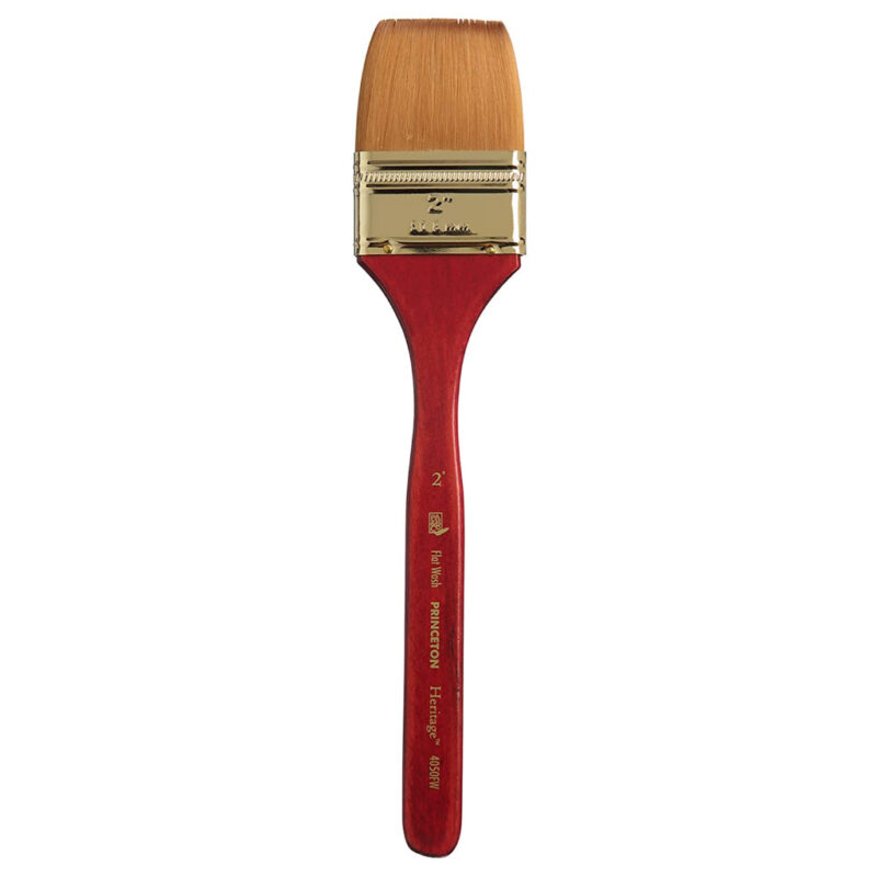 Princeton Heritage Short Handle Flat Wash Paint Brush (2 Inches)
