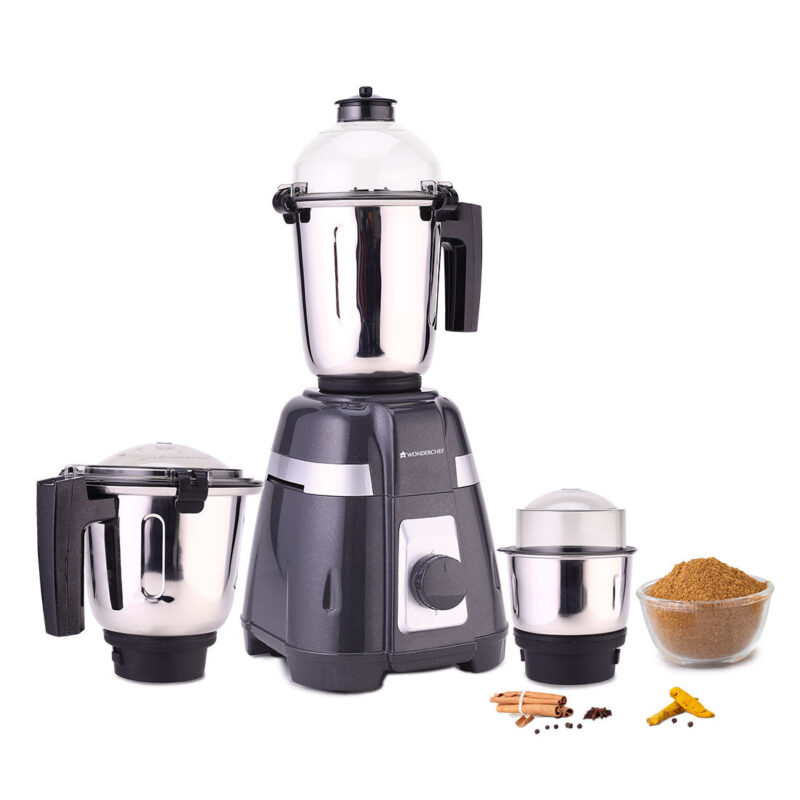 Wonderchef Renewed Regalia Mixer Grinder 750W, 230V~50Hz, 3 Stainless Steel Jars, Black, 1 Year Warranty - Image 7