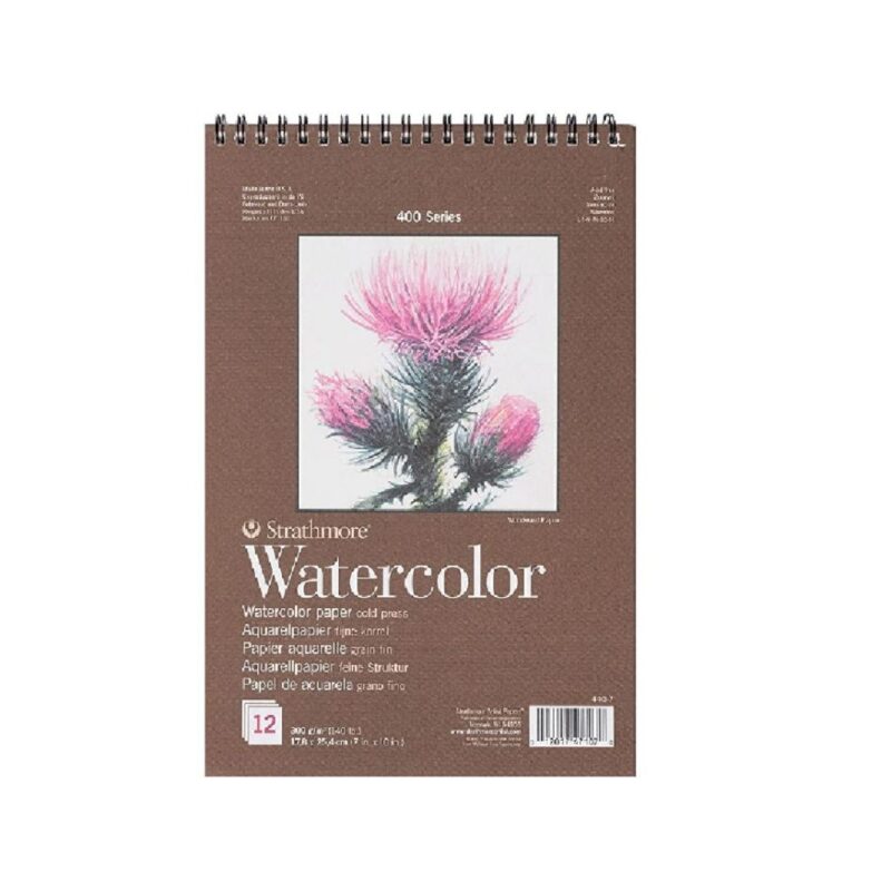 Strathmore 400 Series Artist Watercolour Paper Pad | Cold Press Texture Acid Free Paper With Strong Surfaces Intermediate Grade Watercolour Paper | 300 Gsm, 12 Sheets, 47.7 X 63.5 Cm