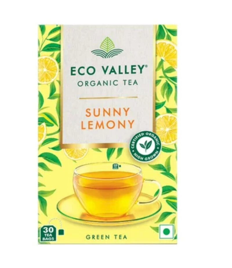 Eco Valley Organic Sunny Lemony Green Tea Bags - 30 Pieces
