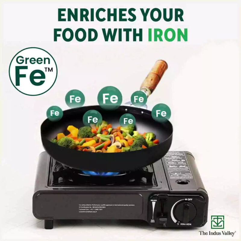100% Pure Iron Cookware Set: Kadai+ Tawa+ Fry Pan, Toxin-free Sheet Iron, Pre-seasoned, Induction & Gas, Kitchen Set for Home, Free ₹400 Tadka Pan - Image 9