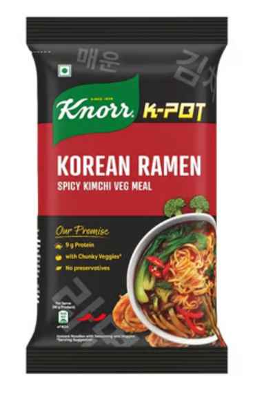 Knorr Korean Ramen Spicy Kimchi Veg Flavoured Instant Noodles 96G