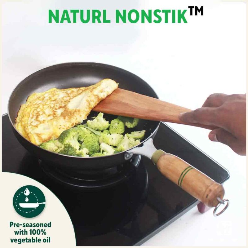 100% Pure Sheet Iron Fry Pan with Wooden Handle, Seasoned, Toxin-free, Induction, 16.5/25.4/30.4 cm - Image 8