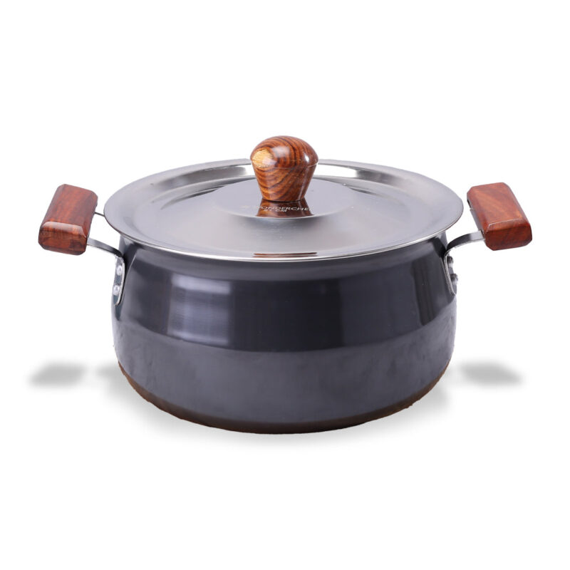 Ebony Hard Anodized Non-stick Biryani Handi with Lid - 5 L | Black - Image 7
