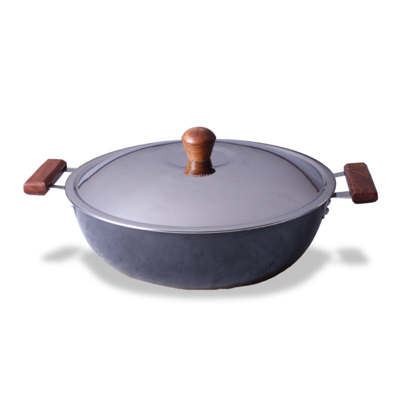 Ebony Hard Anodized 28 cm Wok with Lid | 4.5 Litre | Ideal for Biryani, Pulao| Black / Brown - Image 15