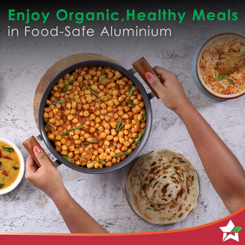 Ebony Hard Anodized Non-stick Biryani Handi with Lid - 5 L | Black - Image 3