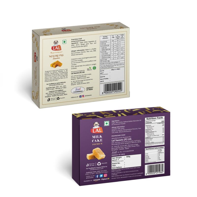 Mysore Pak Signature 400gm & Milk Cake Premium 400gm