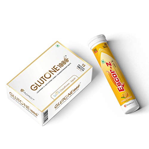 Glutone 1000 with Escor-Z Natural Vitamin C Tablets orange Flavour (Combo Pack) | Glutathione tablets with Vitamin C | Skin Glow and Radiance | Even Skin Tone I Boosts Collagen - Image 3
